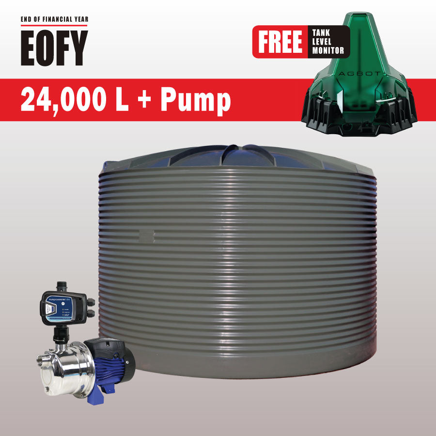 24,000 Litre Corrugated Poly Water Tank + Inox 45