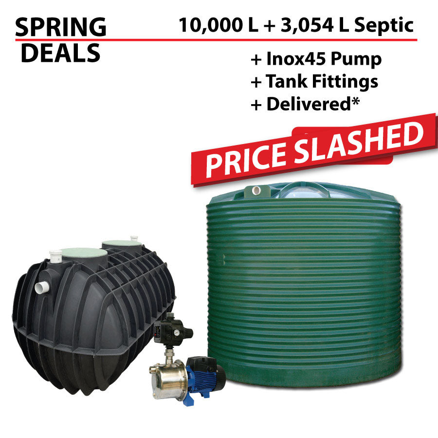10,000 L Corrugated + 3,054 L Septic SPRING DEALS