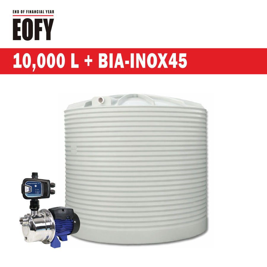 10,000 Litre Corrugated Poly Water Tank & BIA-INOX45LITE