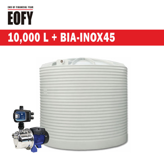 10,000 Litre Corrugated Poly Water Tank & BIA-INOX45LITE
