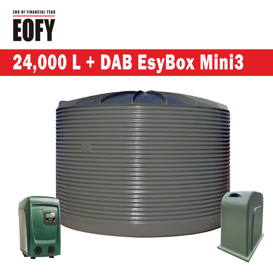 24,000 Litre Corrugated Poly Water Tank + DAB EsyBox Mini3